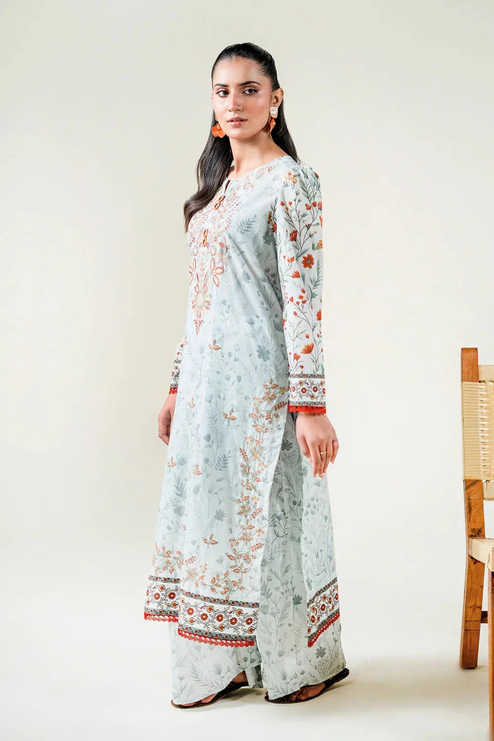 2PC Stitched Printed Lawn Shirt & Trouser | RTW-KST-3862 Embroidered KHAS STORES 