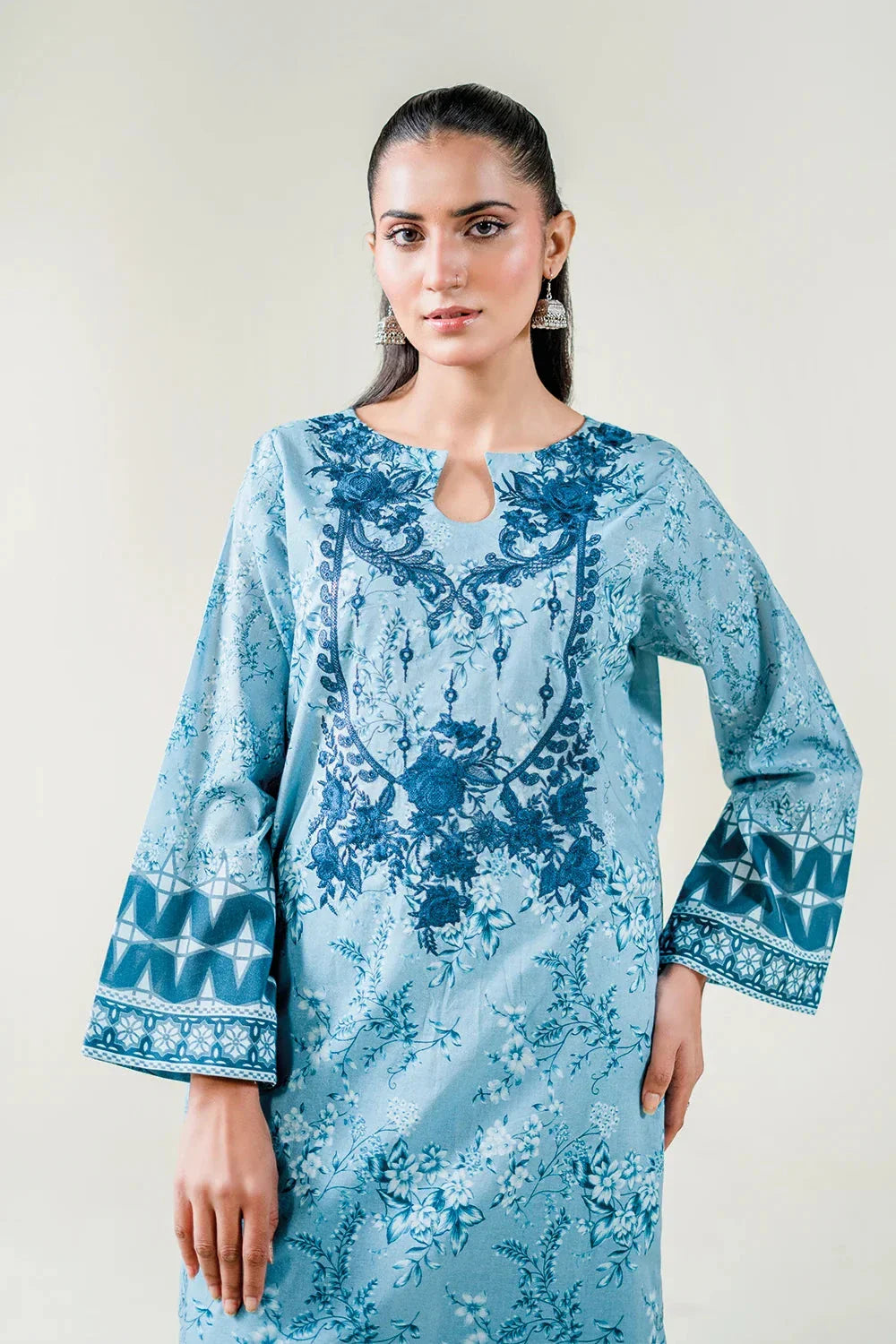 2PC Stitched Printed Lawn Shirt & Trouser | RTW-KST-3863 Embroidered KHAS STORES 