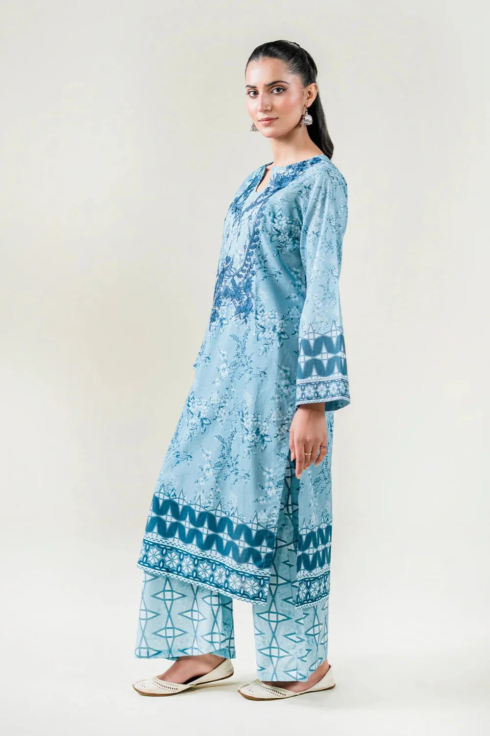 2PC Stitched Printed Lawn Shirt & Trouser | RTW-KST-3863 Embroidered KHAS STORES 