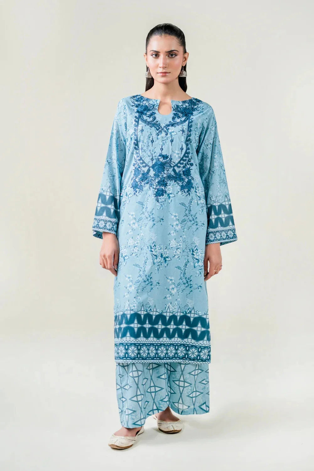 2PC Stitched Printed Lawn Shirt & Trouser | RTW-KST-3863 Embroidered KHAS STORES 