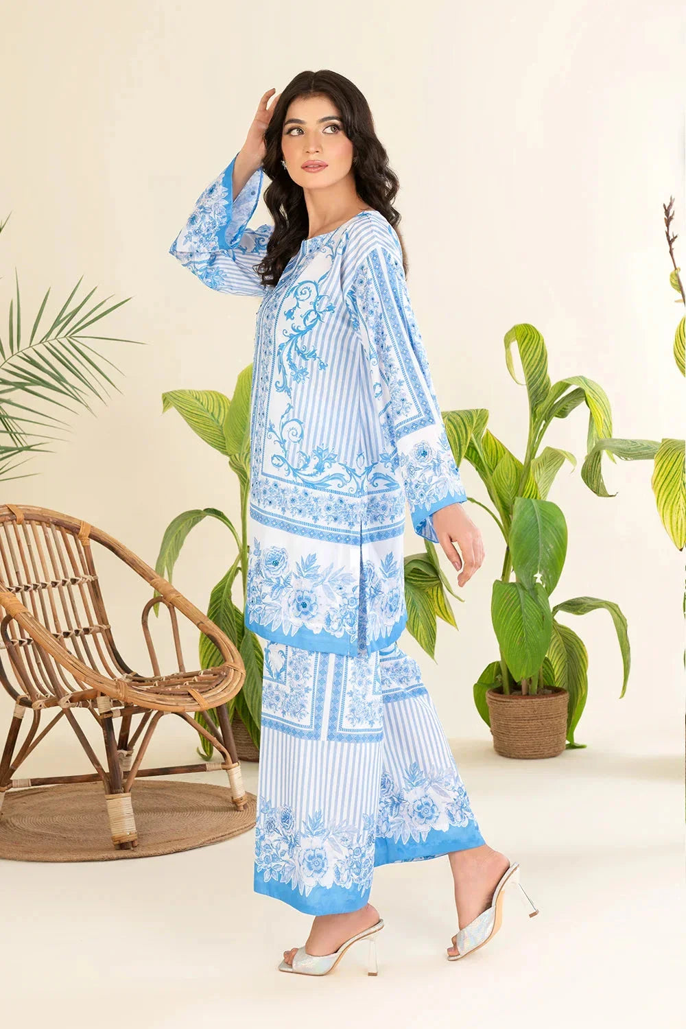 2PC Stitched Printed Silk Shirt and Trouser RTW-KSTL-207 Printed KHAS STORES 