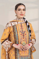 2PC Unstitched Printed Lawn Shirt and Dupatta KSD-3391 Printed KHAS STORES 