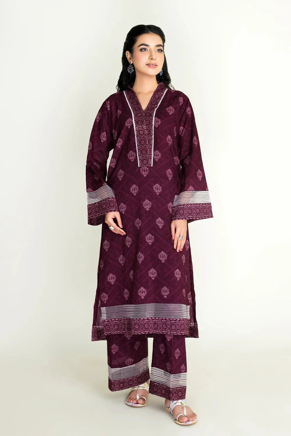 2PC Unstitched Printed Lawn Shirt and Trouser I KST-3831 Printed KHAS STORES 