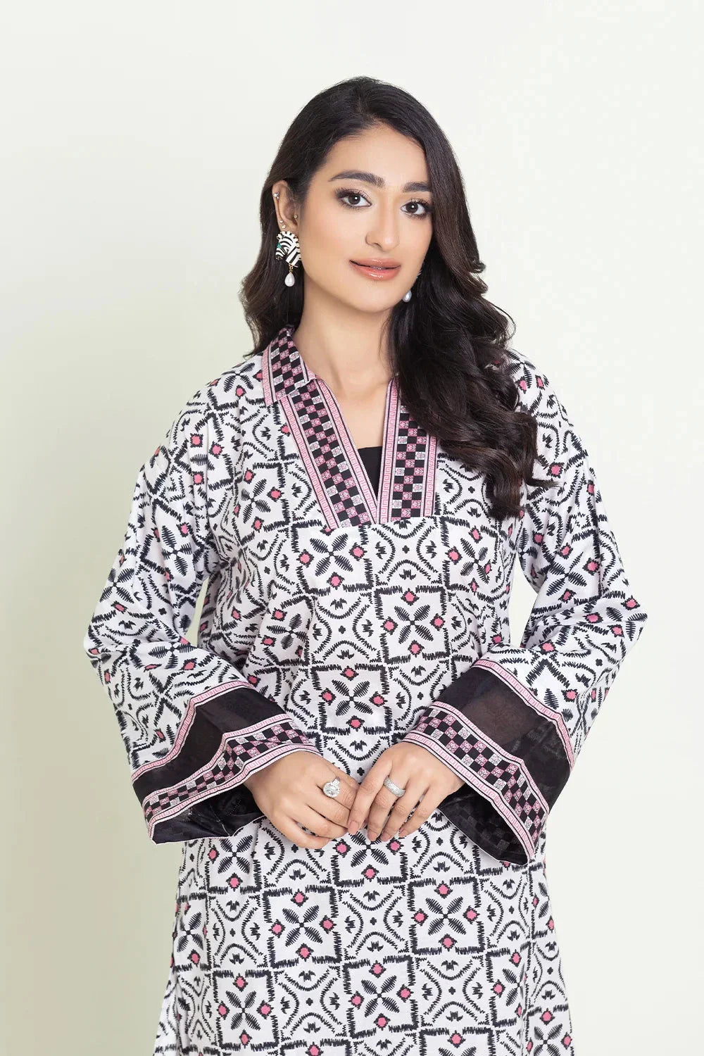 2PC Unstitched Printed Lawn Shirt and Trouser I KST-3832 A Printed KHAS STORES 