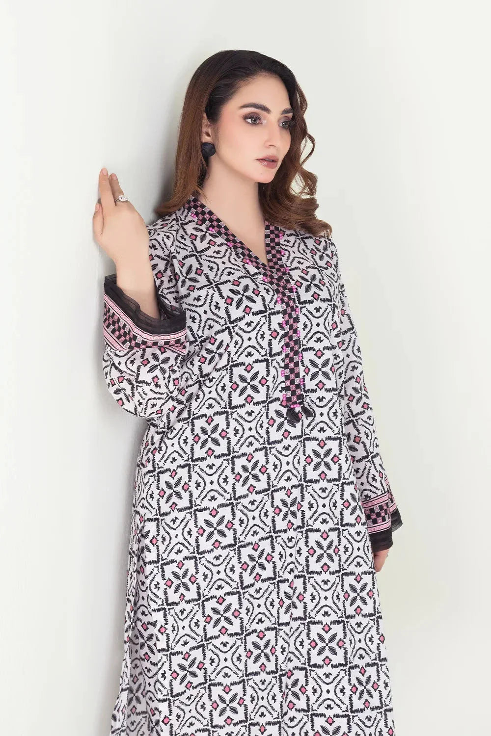 2PC Unstitched Printed Lawn Shirt and Trouser I KST-3832 B Printed KHAS STORES 