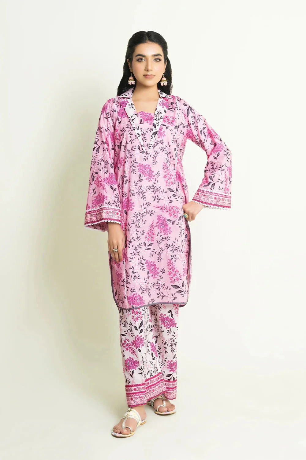 2PC Unstitched Printed Lawn Shirt and Trouser I KST-3837 Printed KHAS STORES 
