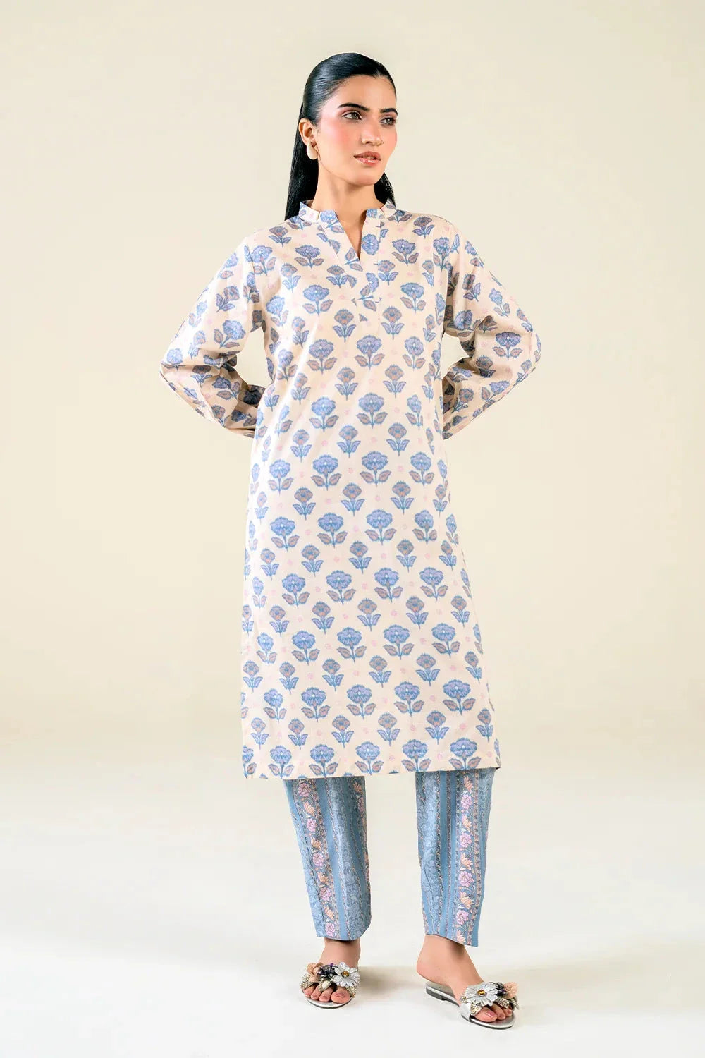 2PC Unstitched Printed Lawn Shirt and Trouser I KST-3839 Printed KHAS STORES 