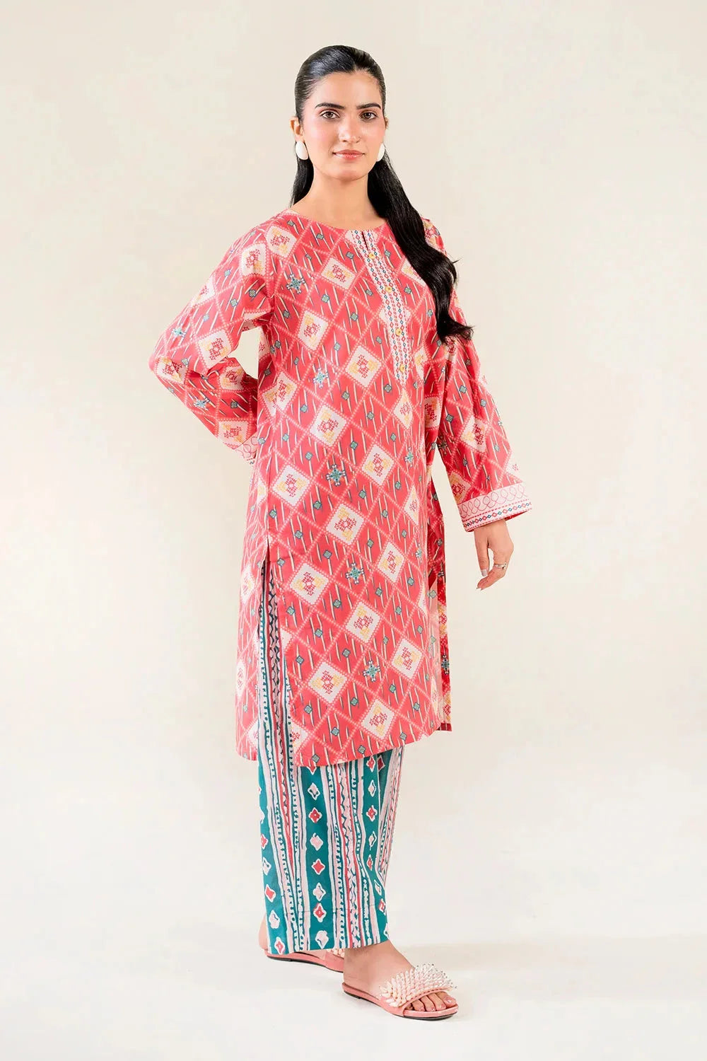 2PC Unstitched Printed Lawn Shirt and Trouser I KST-3842 Printed KHAS STORES 