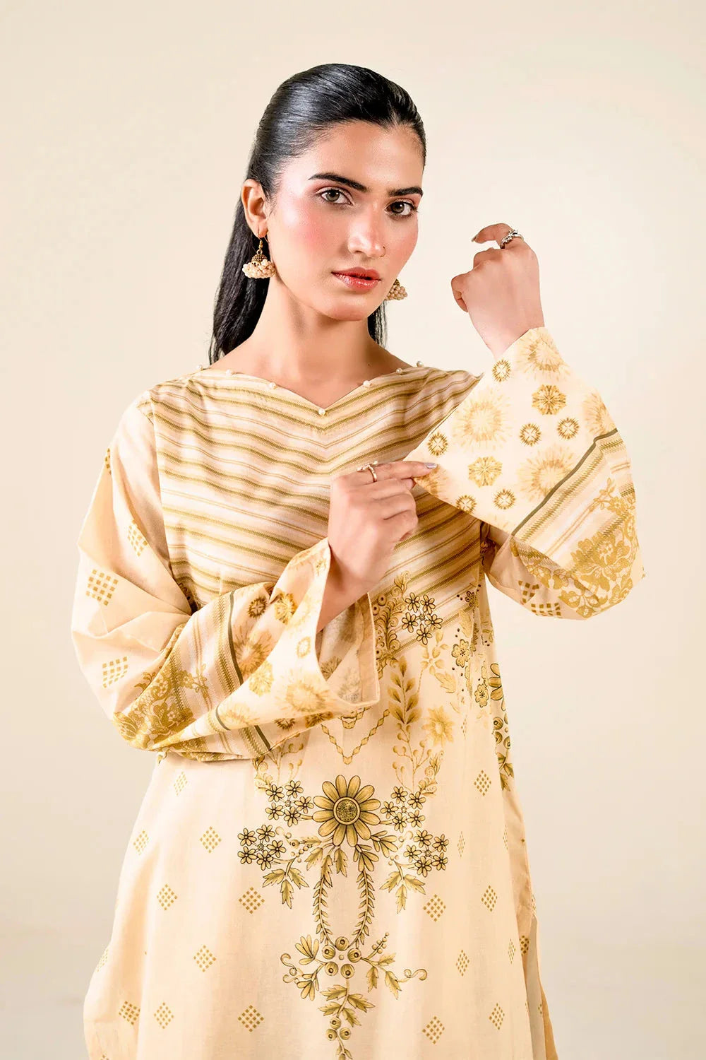 2PC Unstitched Printed Lawn Shirt and Trouser I KST-3843 Printed KHAS STORES 