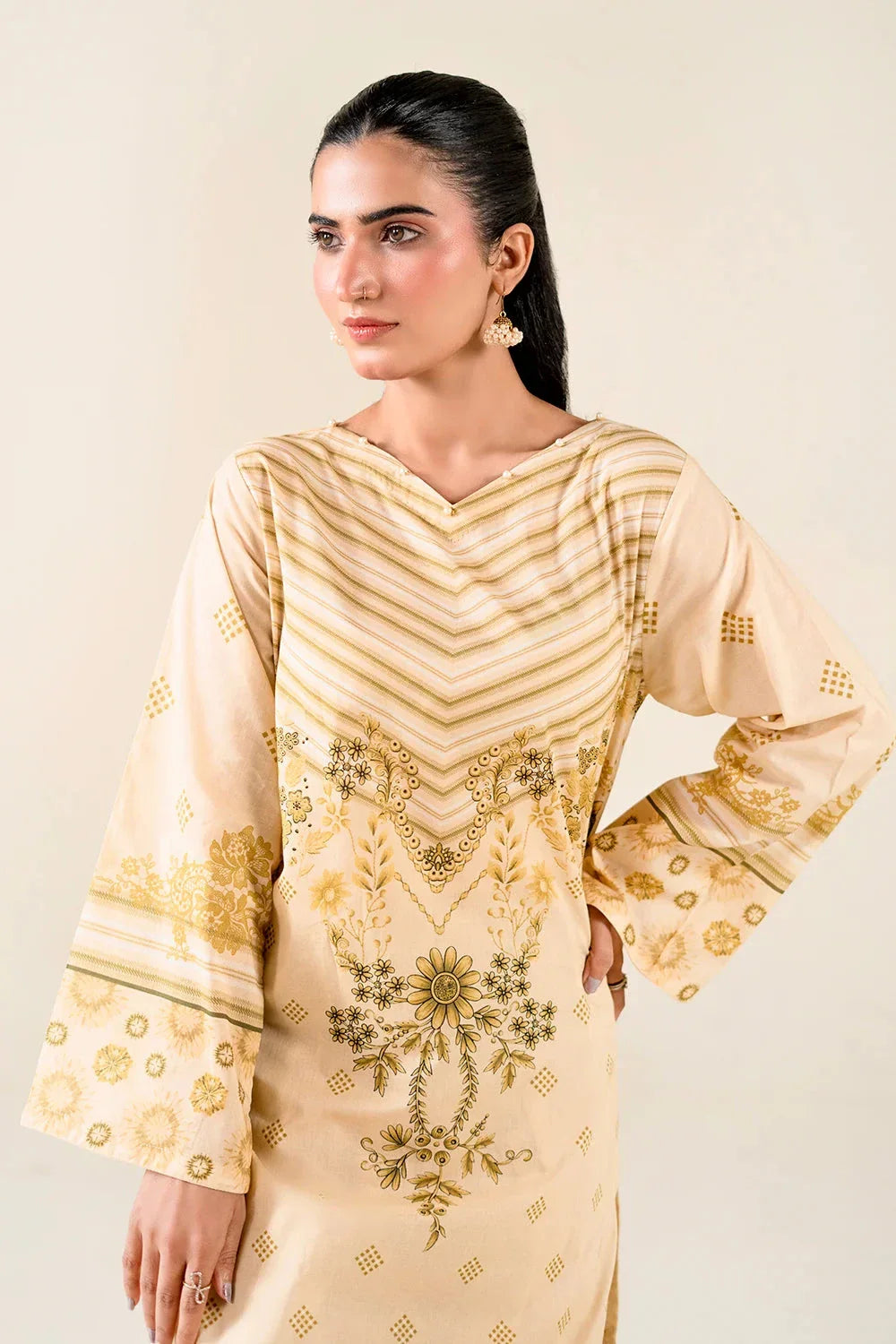 2PC Unstitched Printed Lawn Shirt and Trouser I KST-3843 Printed KHAS STORES 