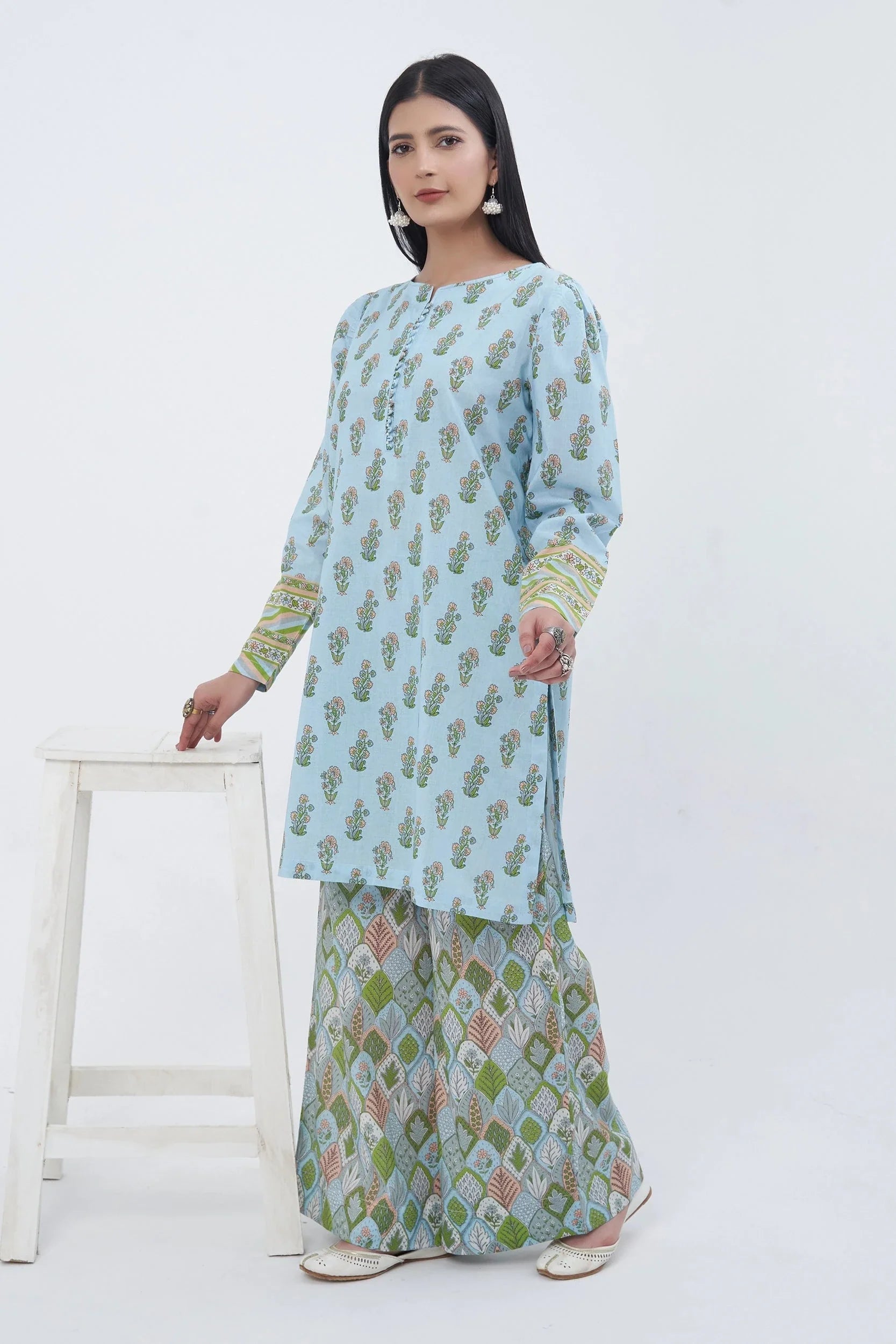 2PC Unstitched Printed Lawn Shirt and Trouser KST-3134 Printed KHAS STORES 