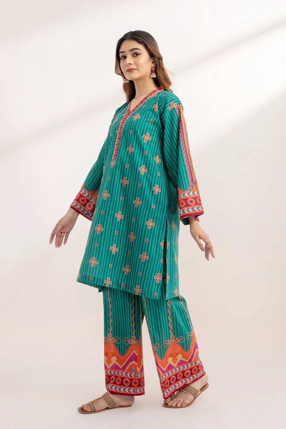 2PC Unstitched Printed Lawn Shirt and Trouser KST-3251 Printed KHAS STORES 