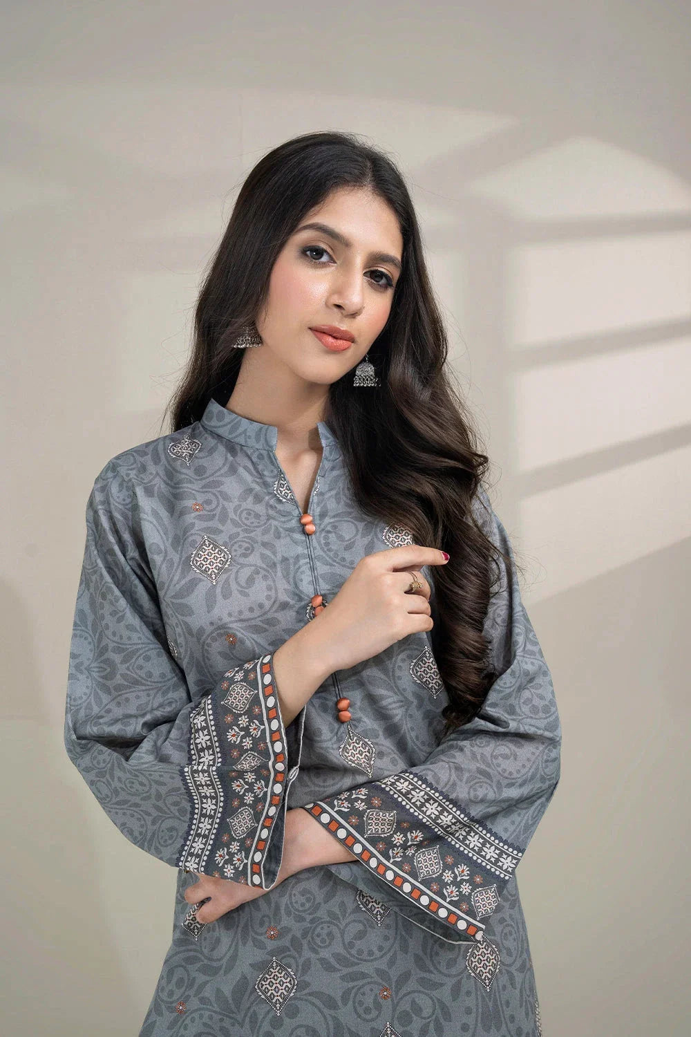 2PC Unstitched Printed Lawn Shirt and Trouser KST-3254 Printed KHAS STORES 
