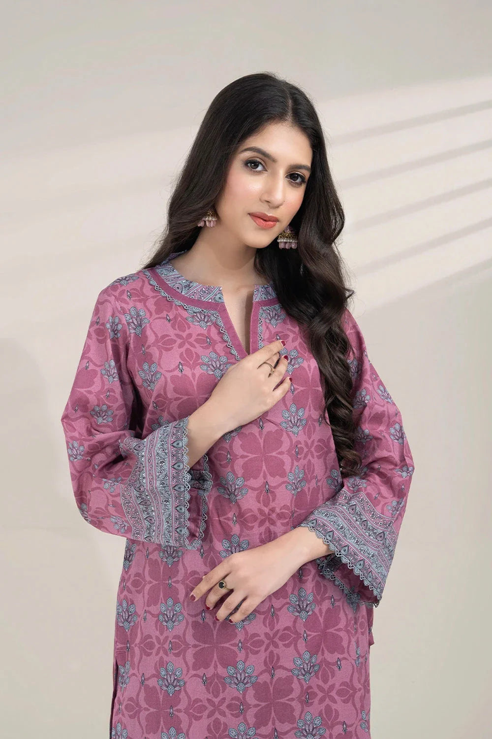 2PC Unstitched Printed Lawn Shirt and Trouser KST-3255 Printed KHAS STORES 