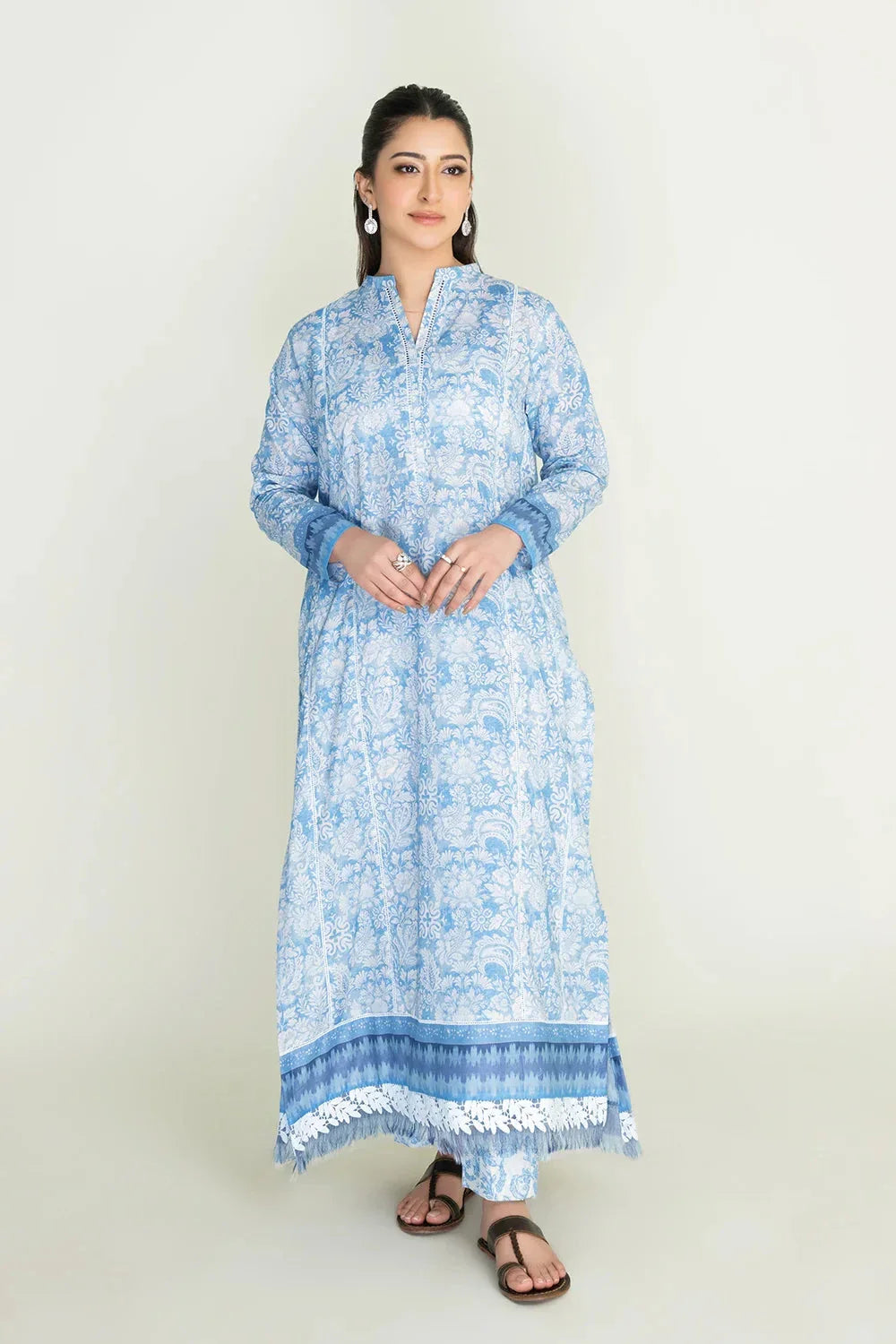 2PC Unstitched Printed Lawn Shirt and Trouser KST-3461 Printed KHAS STORES 