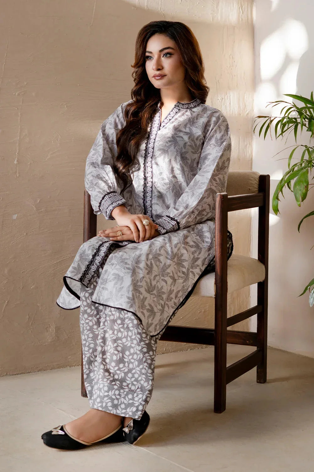 2PC Unstitched Printed Lawn Shirt and Trouser KST-4061 Printed KHAS STORES 