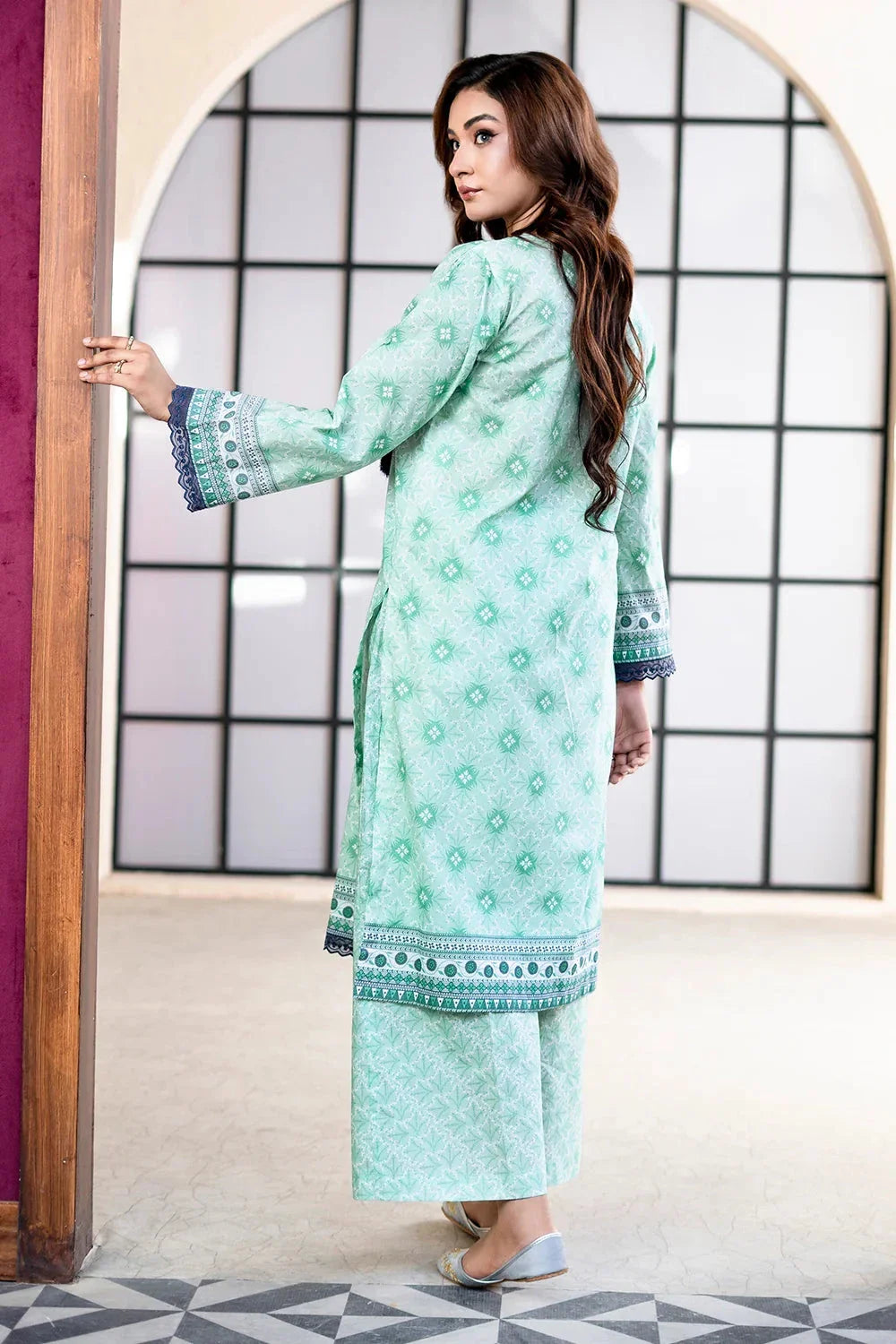 2PC Unstitched Printed Lawn Shirt and Trouser KST-4067 Printed KHAS STORES 