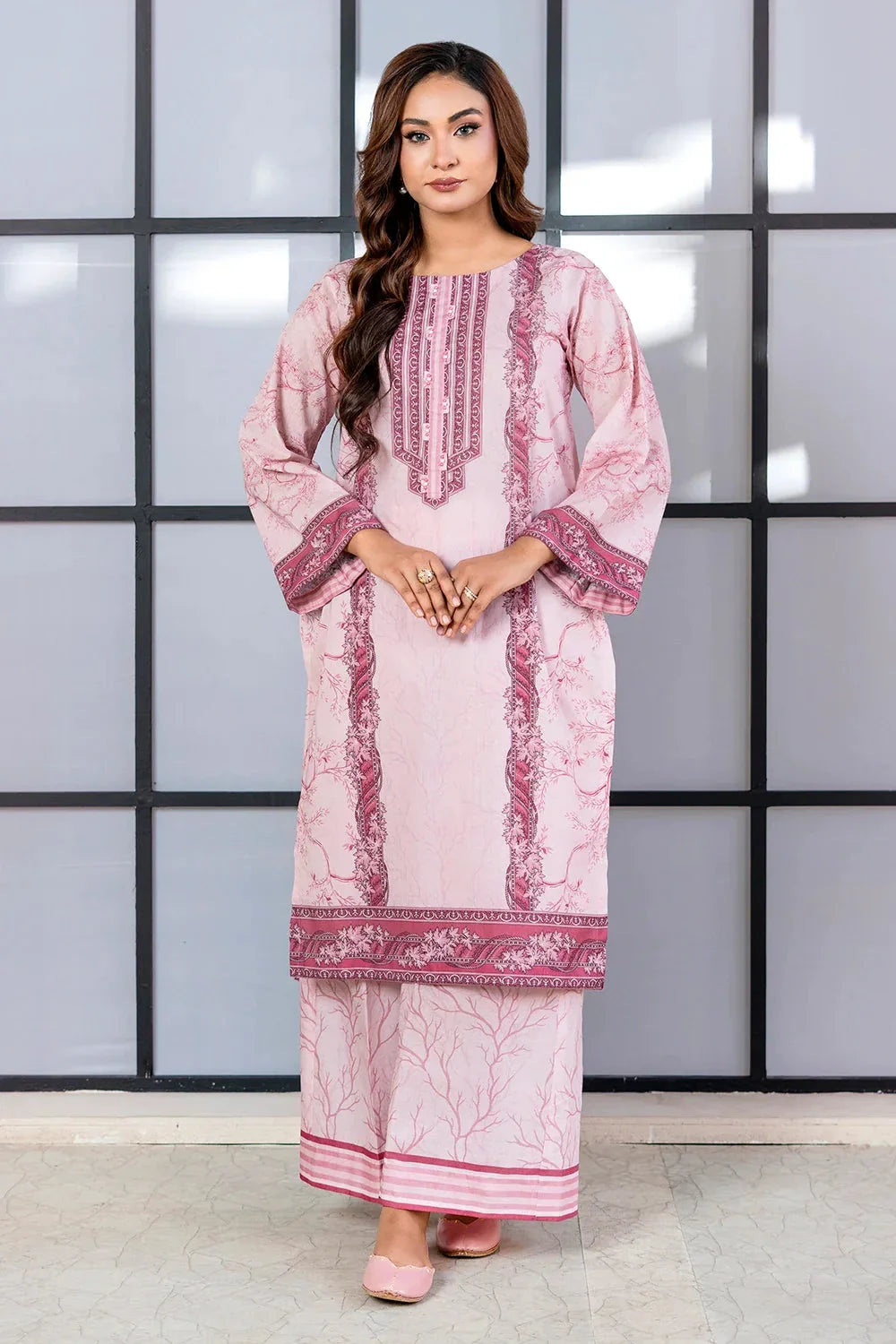 2PC Unstitched Printed Lawn Shirt and Trouser KST-4068 Printed KHAS STORES 