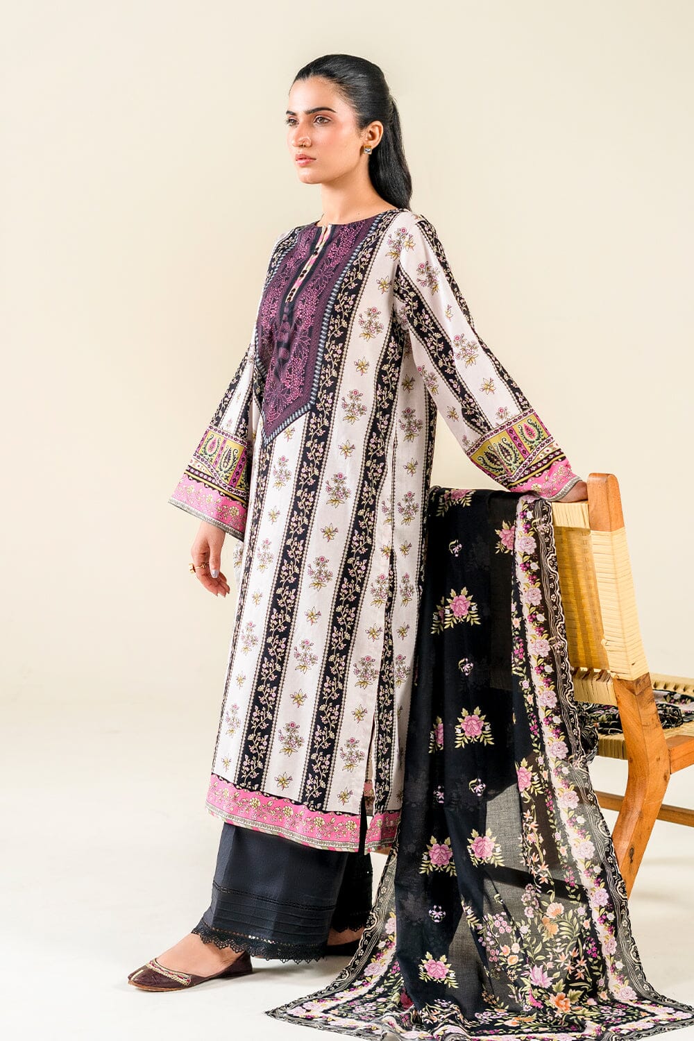 2PC Unstitched Printed Lawn Shirt & Dupatta | KSD-3819 Printed KHAS STORES 