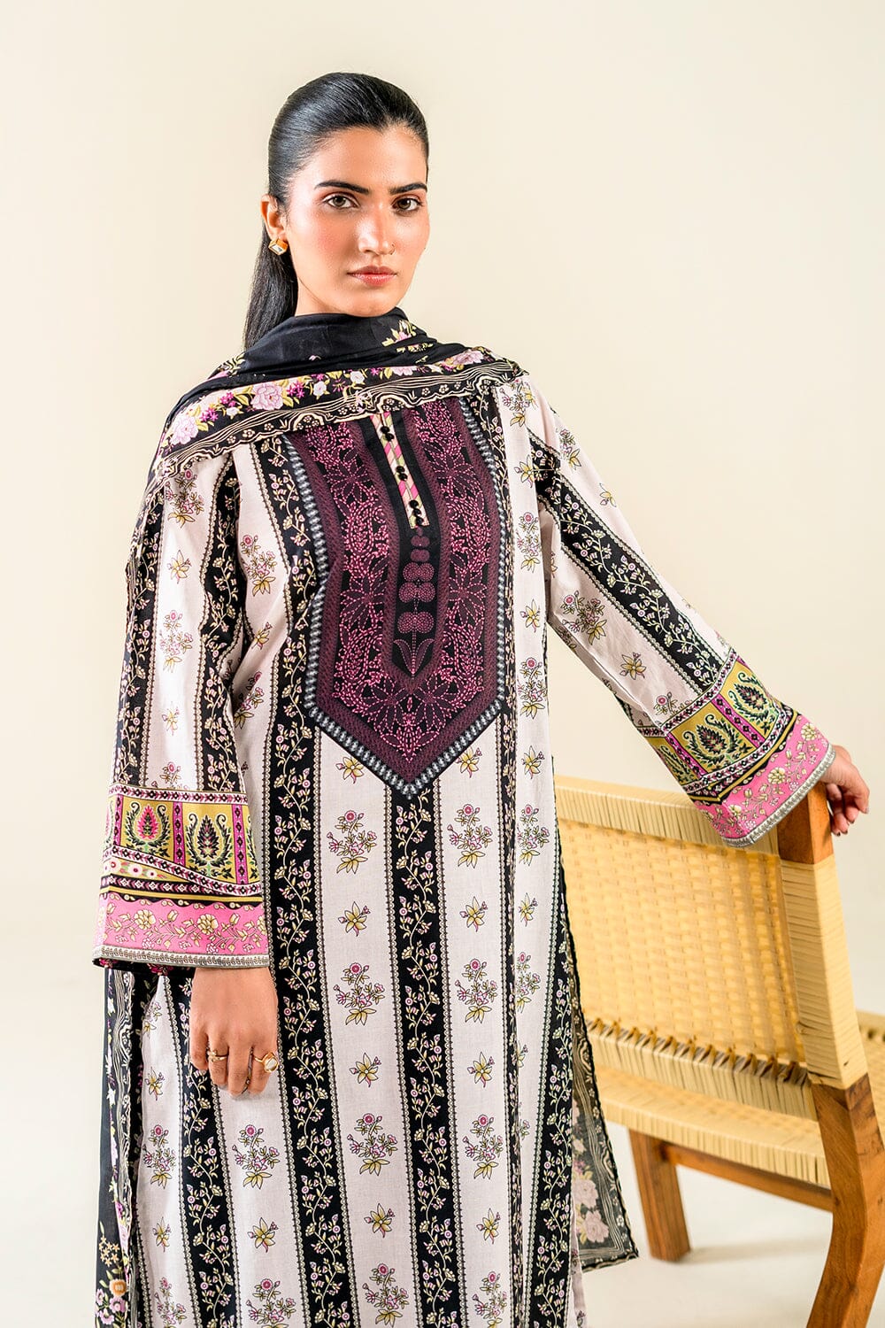 2PC Unstitched Printed Lawn Shirt & Dupatta | KSD-3819 Printed KHAS STORES 