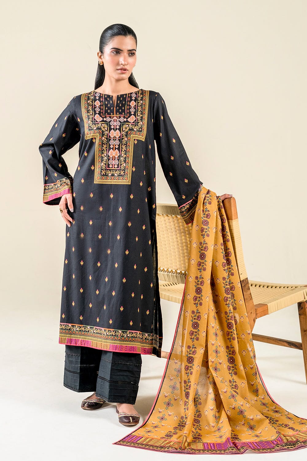 2PC Unstitched Printed Lawn Shirt & Dupatta | KSD-3820 Printed KHAS STORES 