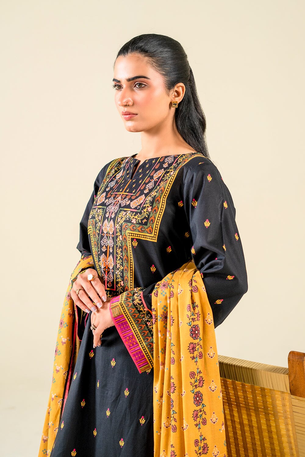 2PC Unstitched Printed Lawn Shirt & Dupatta | KSD-3820 Printed KHAS STORES 