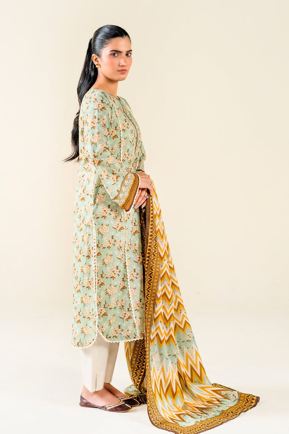 2PC Unstitched Printed Lawn Shirt & Dupatta | KSD-3826 Printed KHAS STORES 