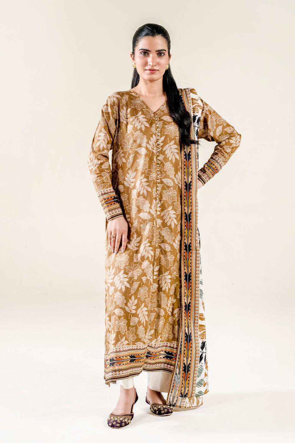 2PC Unstitched Printed Lawn Shirt & Dupatta | KSD-3828 Printed KHAS STORES 