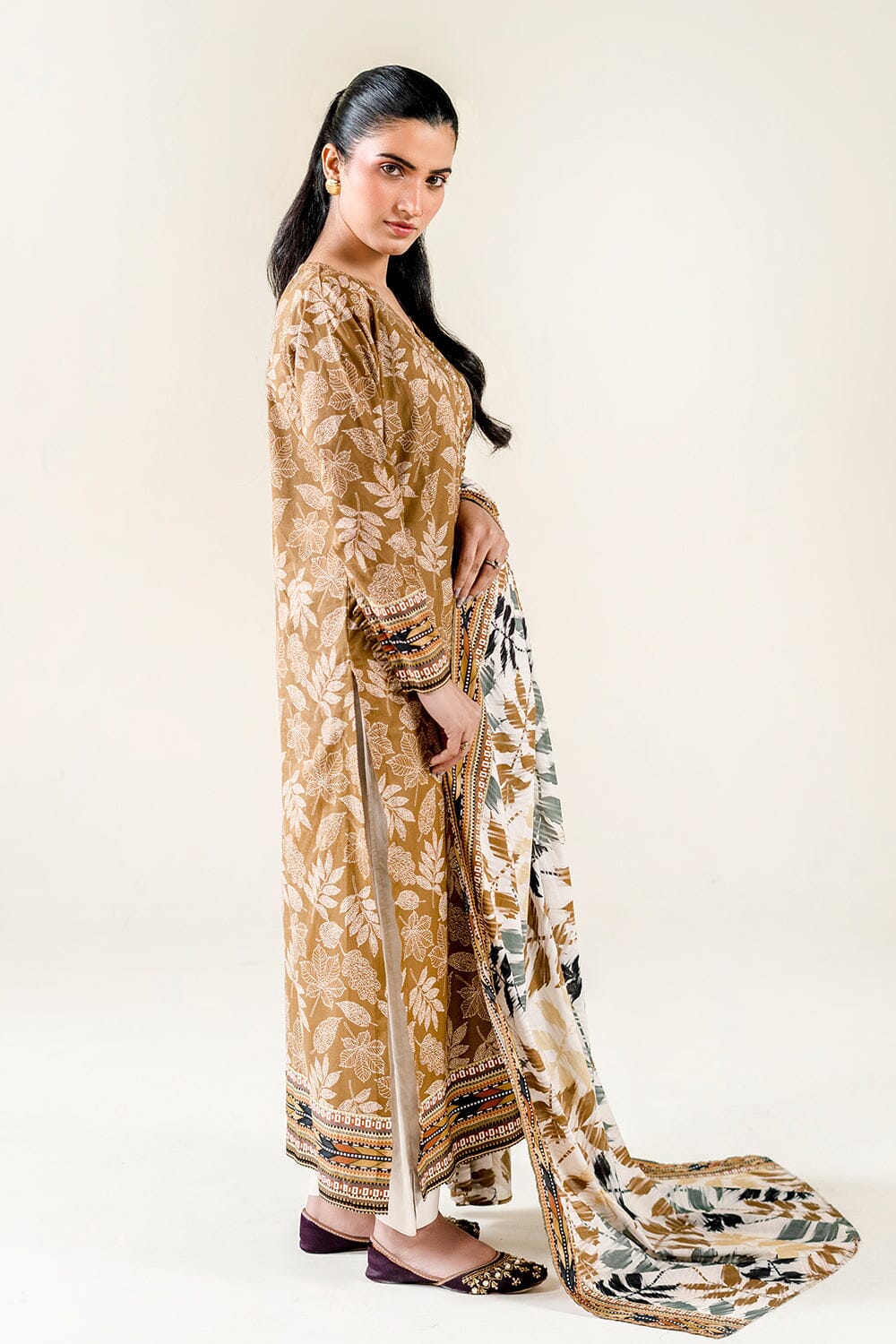 2PC Unstitched Printed Lawn Shirt & Dupatta | KSD-3828 Printed KHAS STORES 
