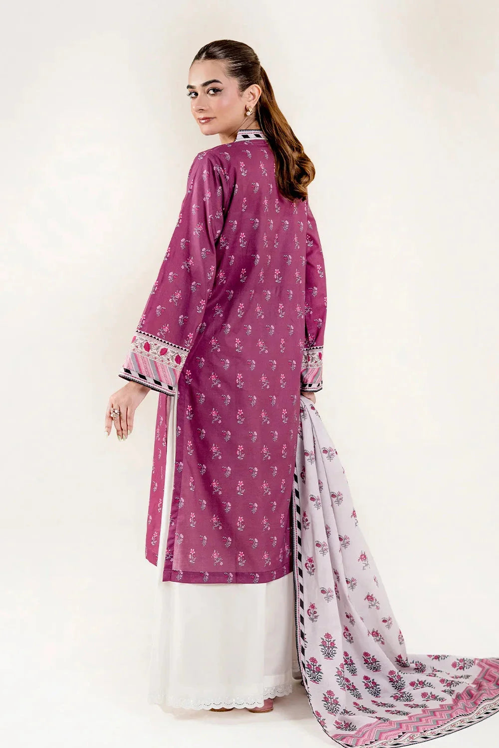 2PC Unstitched Printed Lawn Shirt & Dupatta | KSD-4050 Printed KHAS STORES 