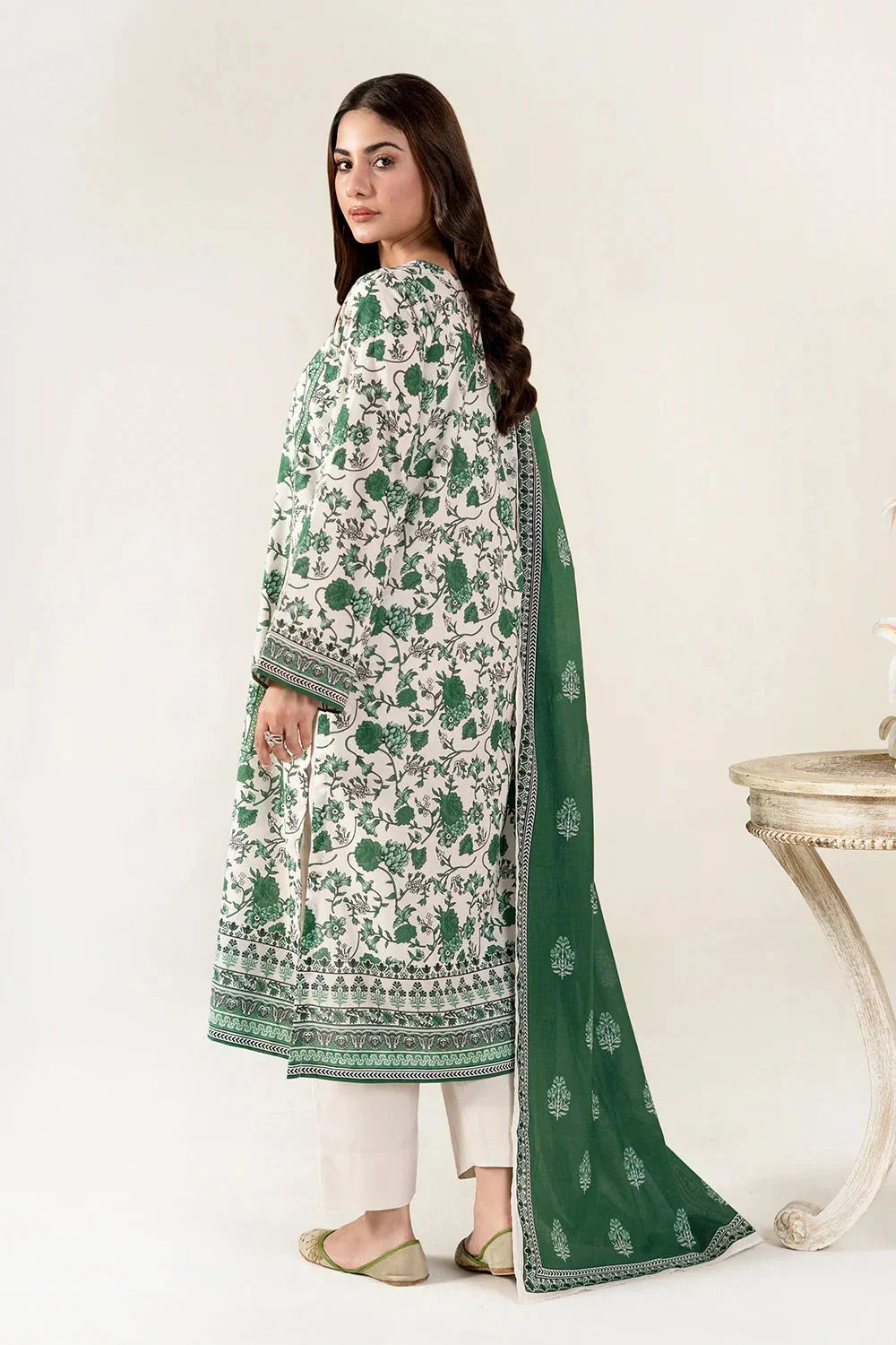 2PC Unstitched Printed Lawn Shirt & Dupatta | KSD-4055 Printed KHAS STORES 