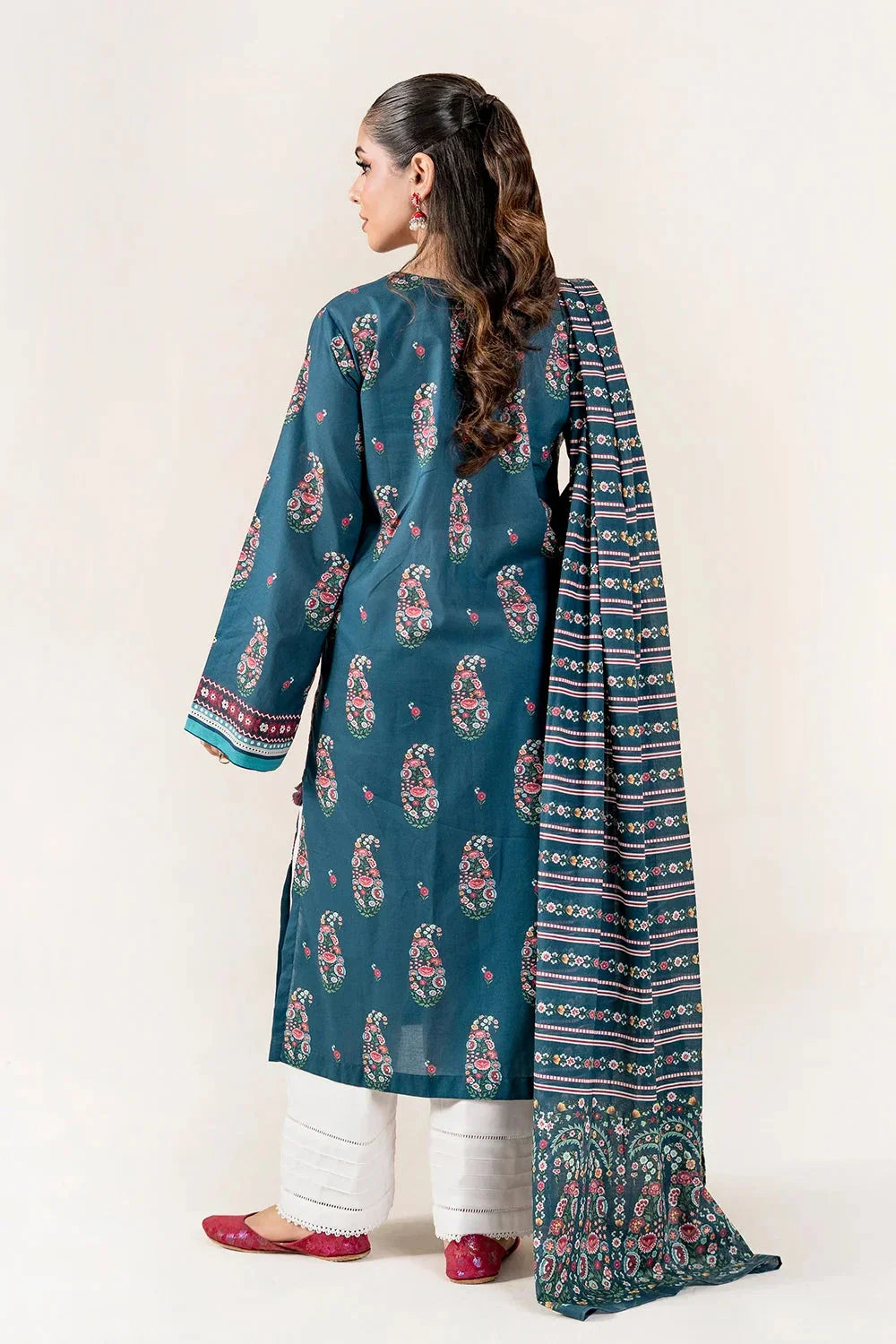 2PC Unstitched Printed Lawn Shirt & Dupatta | KSD-4056 Printed KHAS STORES 