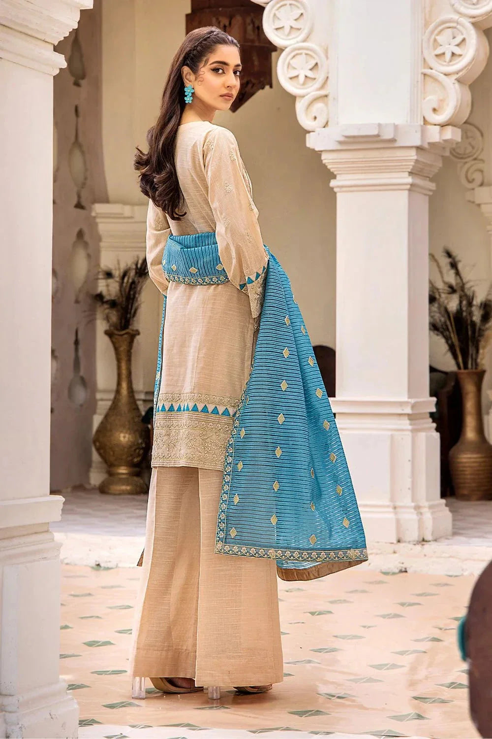 3 Pcs Unstitched Emb Khaddar Suit KKE-1612 KHAS STORES 