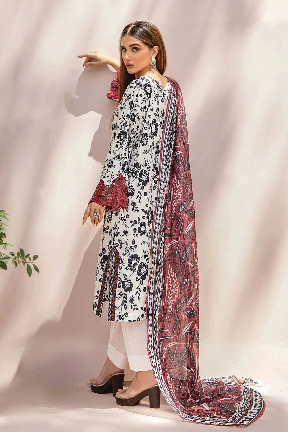 3 Piece Unstitched Emb Cambric Suit KOE-2182 KHAS STORES 