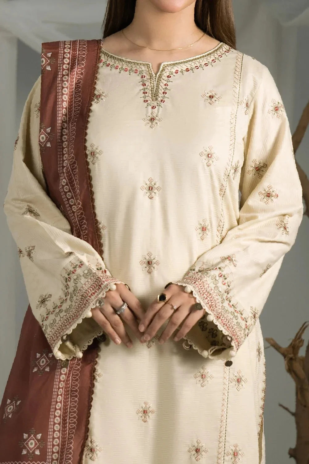 3PC Embroidered Cambric Suit | KCCE-4218 Printed KHAS STORES 
