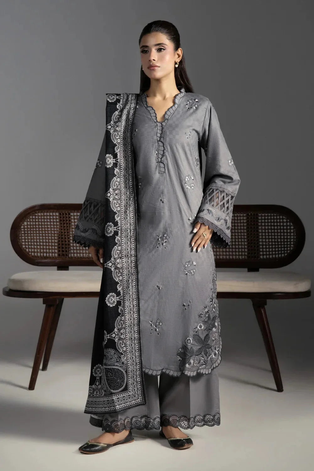 3PC Embroidered Cambric Suit | KCCE-4220 Embroidered KHAS STORES 