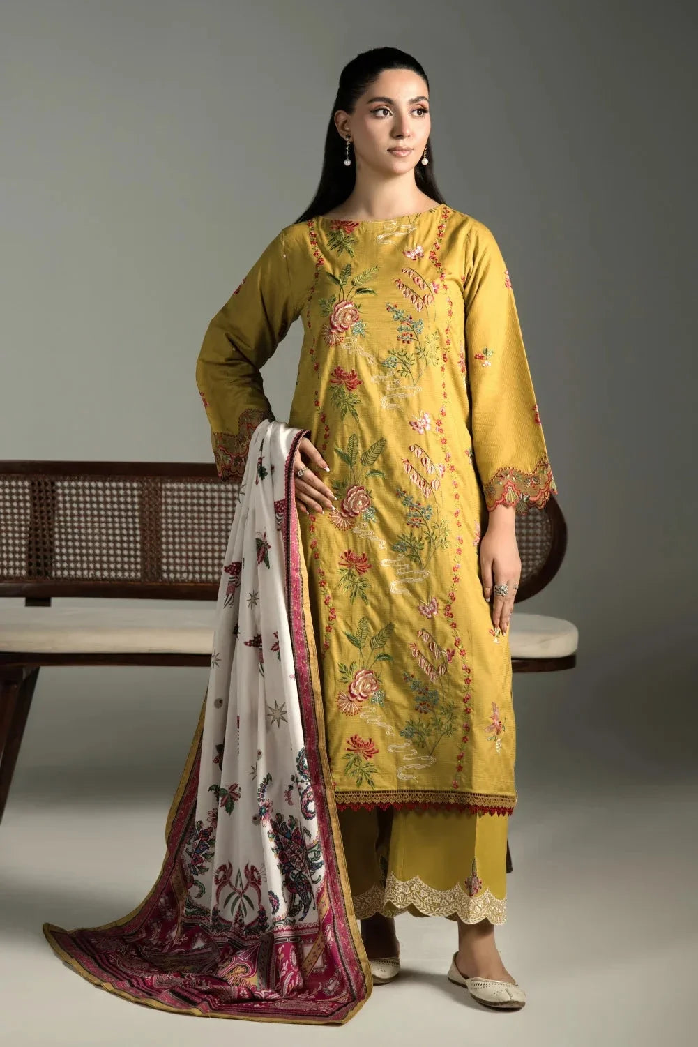 3PC Embroidered Cambric Suit | KCCE-4221 Embroidered KHAS STORES 