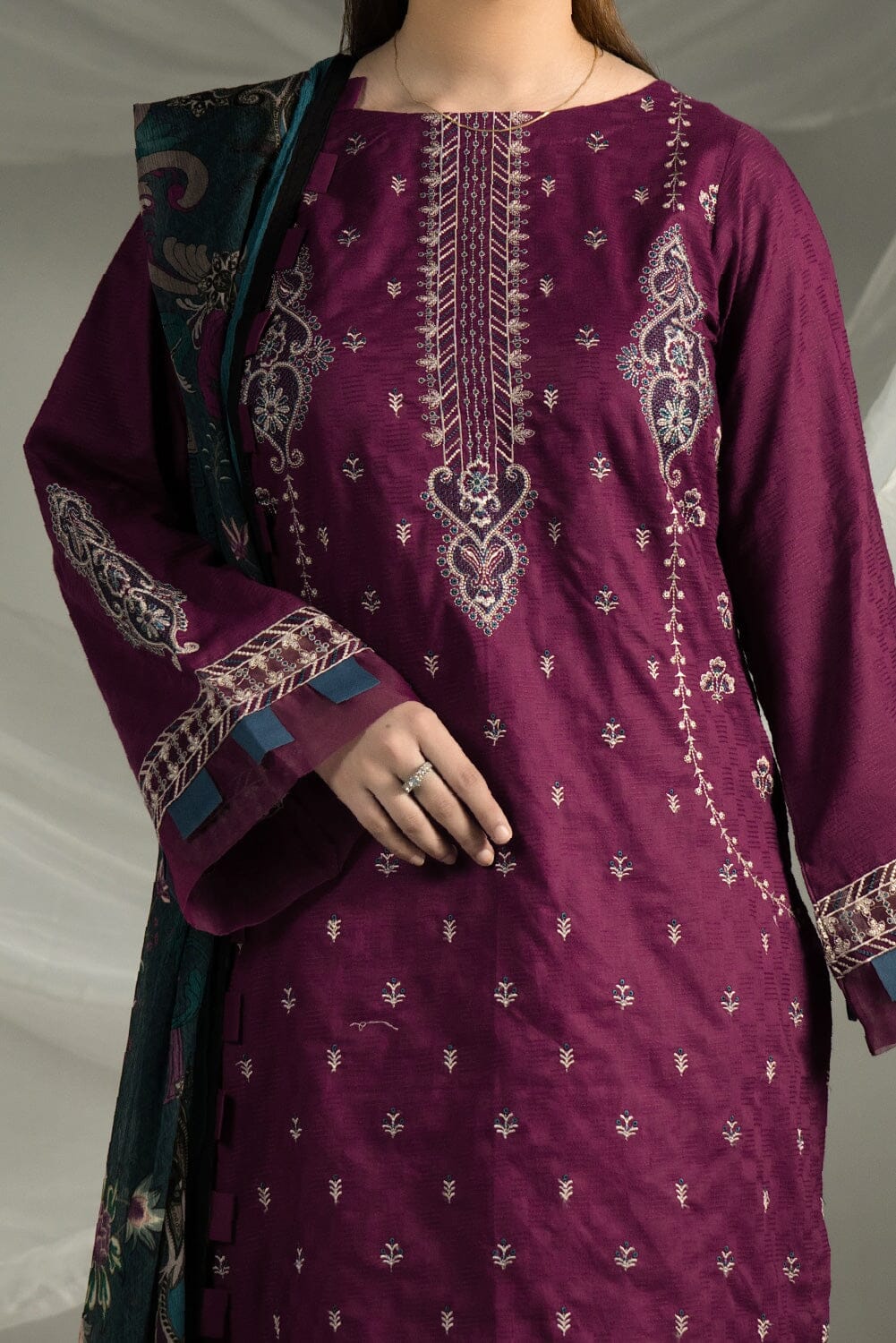 3PC Embroidered Cambric Suit | KCCE-4227 Embroidered KHAS STORES 