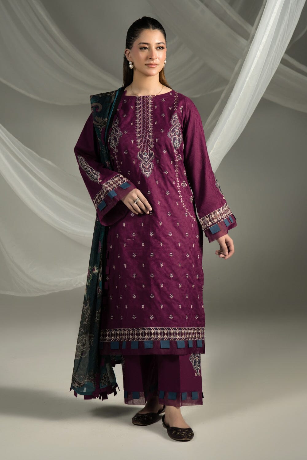 3PC Embroidered Cambric Suit | KCCE-4227 Embroidered KHAS STORES 