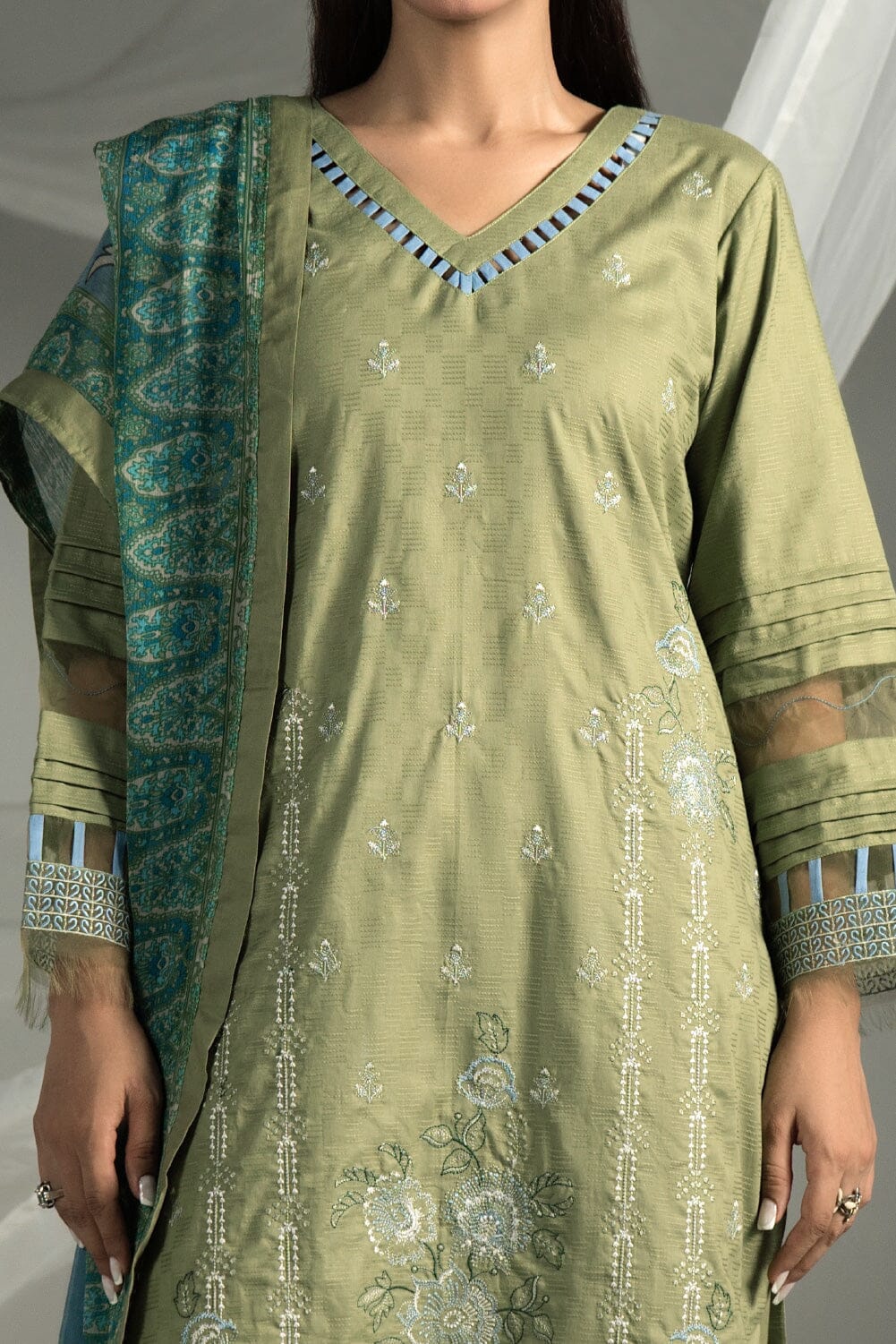 3PC Embroidered Cambric Suit | KCCE-4228 Embroidered KHAS STORES 