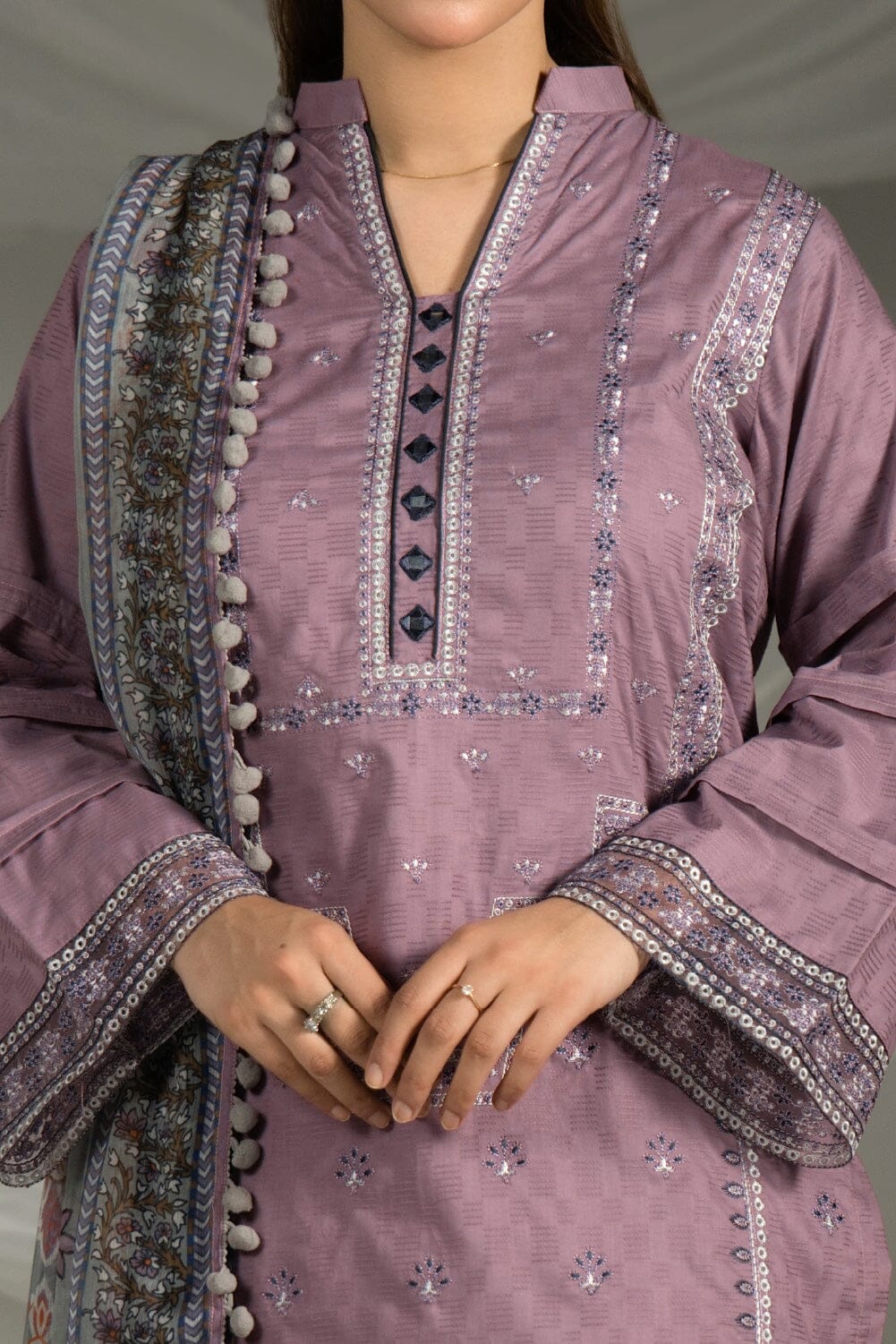 3PC Embroidered Cambric Suit | KCCE-4231 Embroidered KHAS STORES 