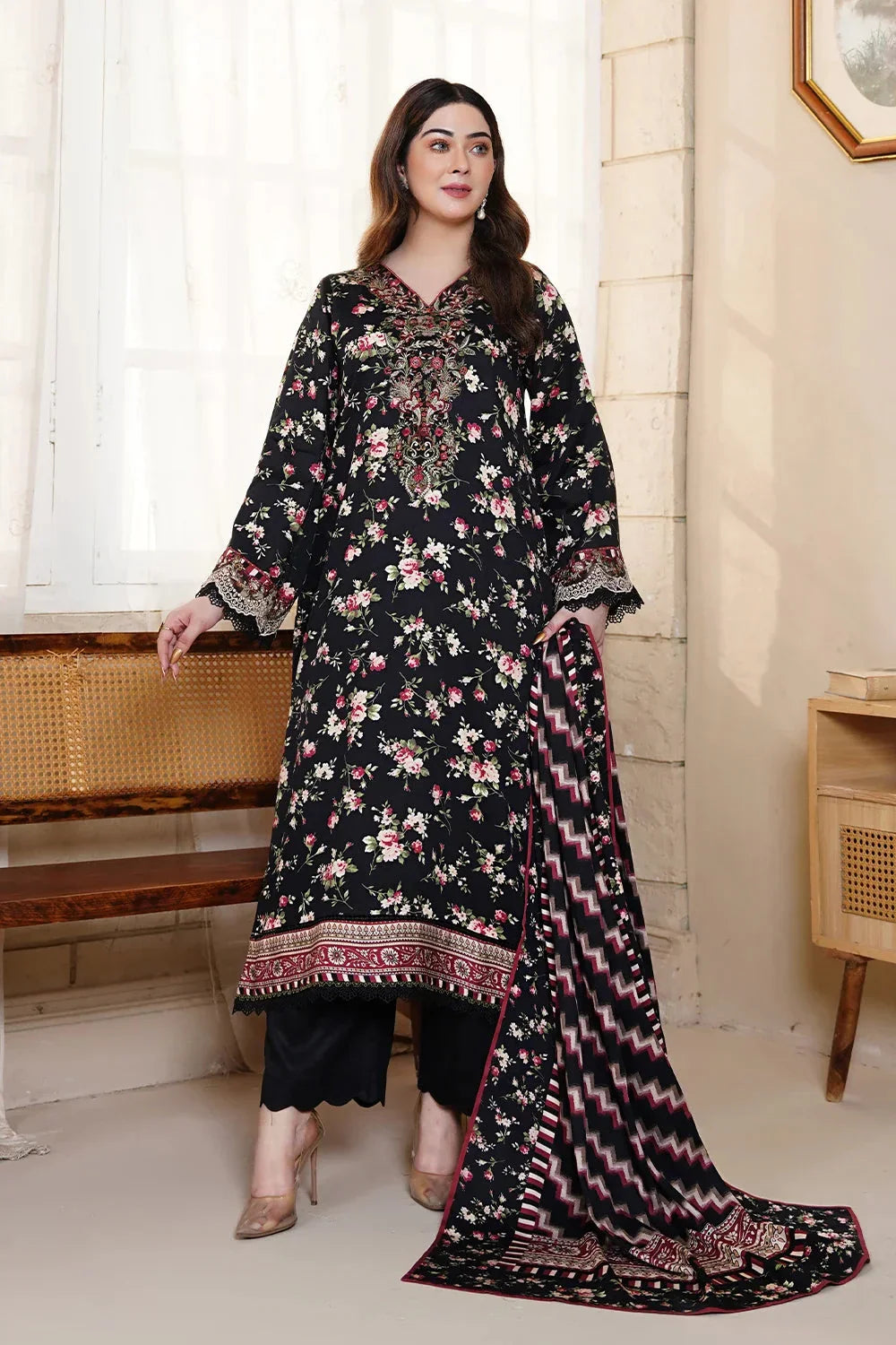 3PC Embroidered Unstitched Kotail Linen Suit KKTE-3605 Embroidered KHAS STORES 