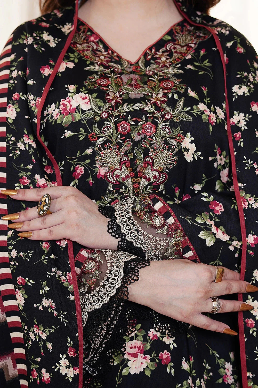 3PC Embroidered Unstitched Kotail Linen Suit KKTE-3605 Embroidered KHAS STORES 
