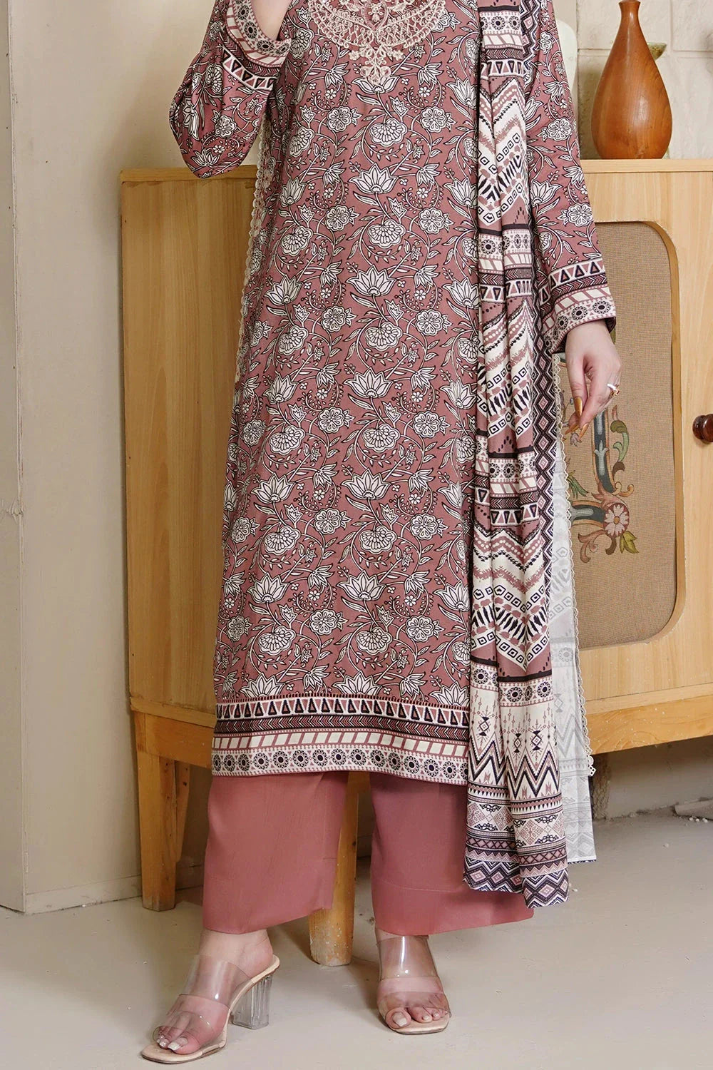 3PC Embroidered Unstitched Kotail Linen Suit KKTE-3606 Embroidered KHAS STORES 