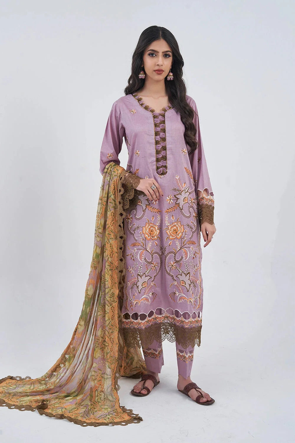 3PC Embroidered Unstitched Lawn Suit KCE-3167 Embroidered KHAS STORES 