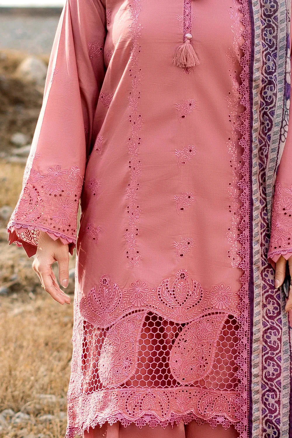 3PC Embroidered Unstitched Lawn Suit | KCE-3792 Embroidered KHAS STORES 