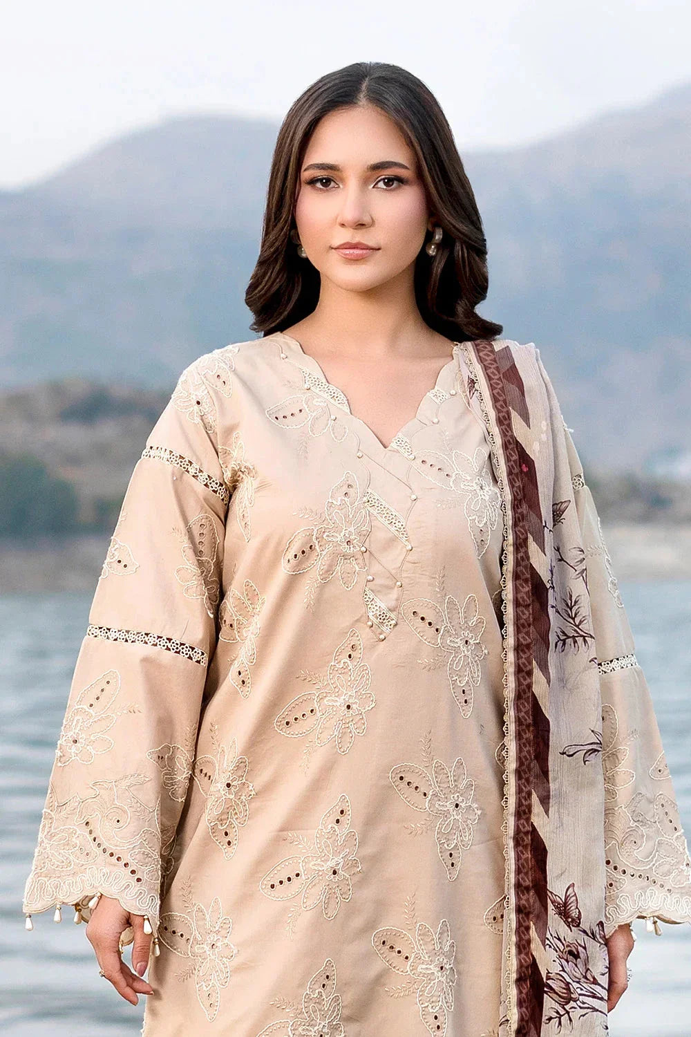 3PC Embroidered Unstitched Lawn Suit | KCE-3794 Embroidered KHAS STORES 