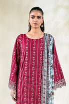 3PC Embroidered Unstitched Lawn Suit | KCE-3807 Embroidered KHAS STORES 