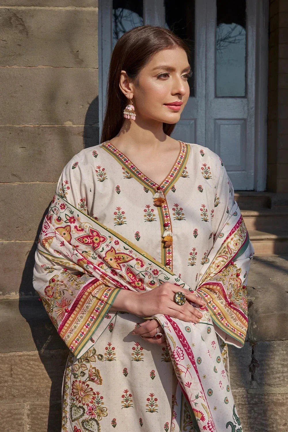 3PC Embroidered Unstitched Lawn Suit KL-3188 Embroidered KHAS STORES 