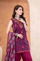 3PC Embroidered Unstitched Lawn Suit KL-3334 Embroidered KHAS STORES 